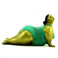 Hot sale bronze fat woman art sculpture lady yoga figurines